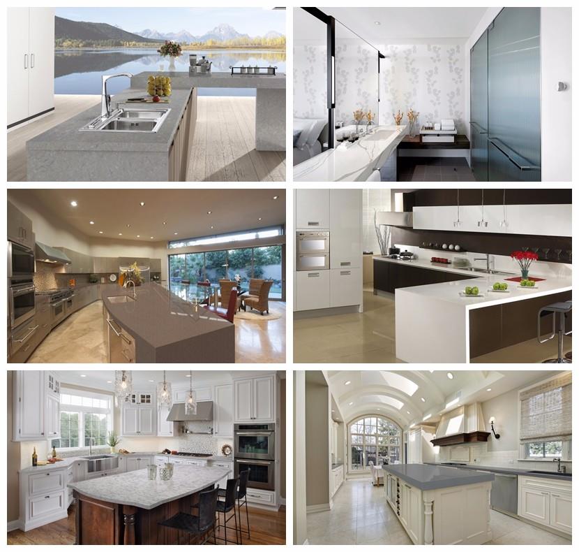 calacatta quartz countertop slabs application